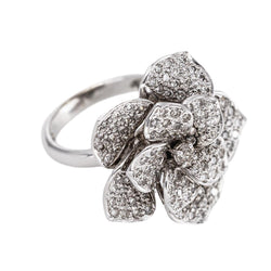 Bague Fleur Or blanc Diamant - Castafiore