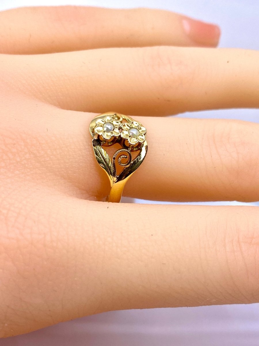 Bague Fleurettes en or et perles de culture - Castafiore