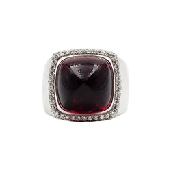 Bague FRED "Pain de sucre" en or blanc, tourmaline rose et diamants - Castafiore