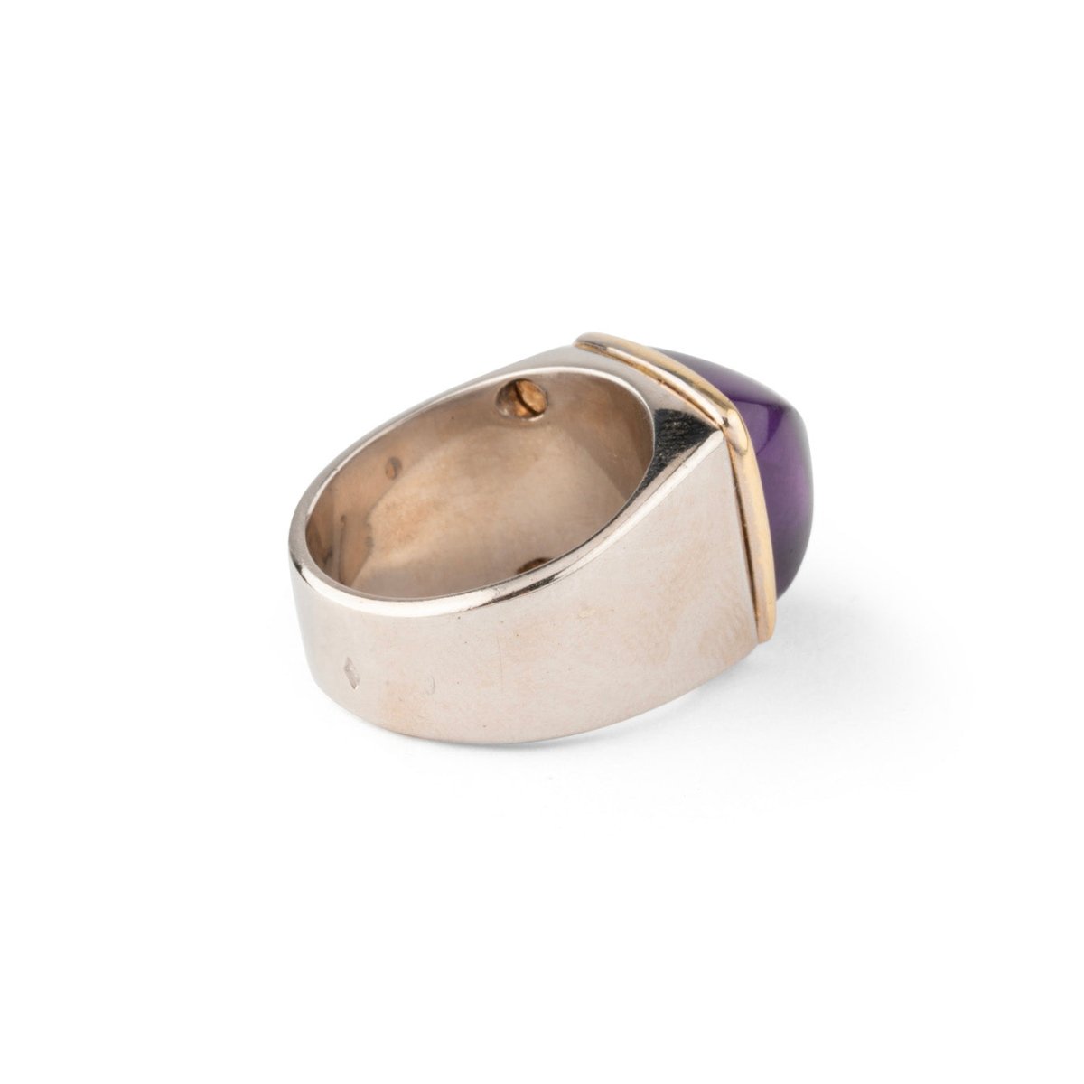 Bague FRED "Pain de sucre" en or jaune, or blanc et améthyste - Castafiore