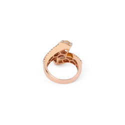 Bague Galon en or jaune, nacre et diamants - Castafiore