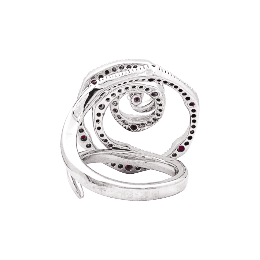 Bague GIOVANNI FERRARIS en or blanc, rubis et diamants - Castafiore