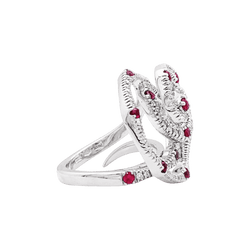 Bague GIOVANNI FERRARIS en or blanc, rubis et diamants - Castafiore