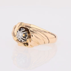 Bague godronnée en or rose et diamant - Castafiore