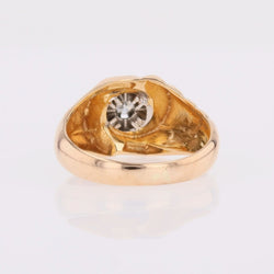 Bague godronnée en or rose et diamant - Castafiore