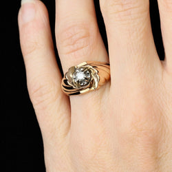 Bague godronnée en or rose et diamant - Castafiore