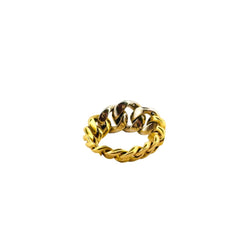 Bague Gourmette en ors de couleurs et diamants - Castafiore