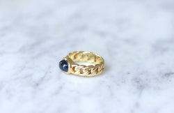 Bague Gourmette Or et Saphir Cabochon - Castafiore