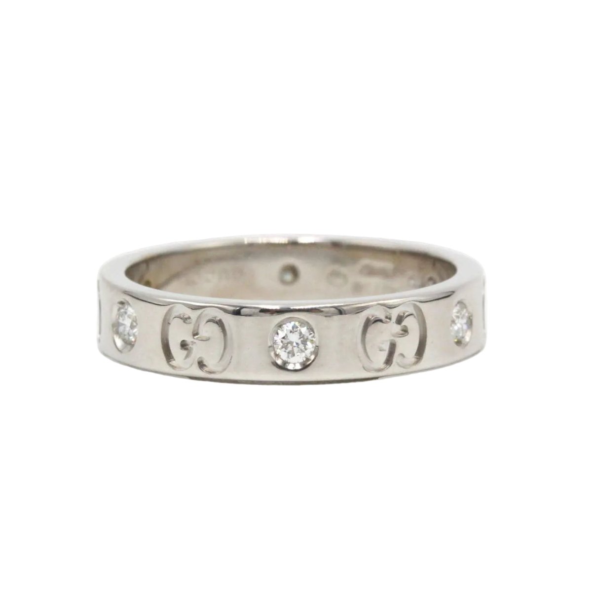 Bague GUCCI "Icon" en or blanc et diamants - Castafiore