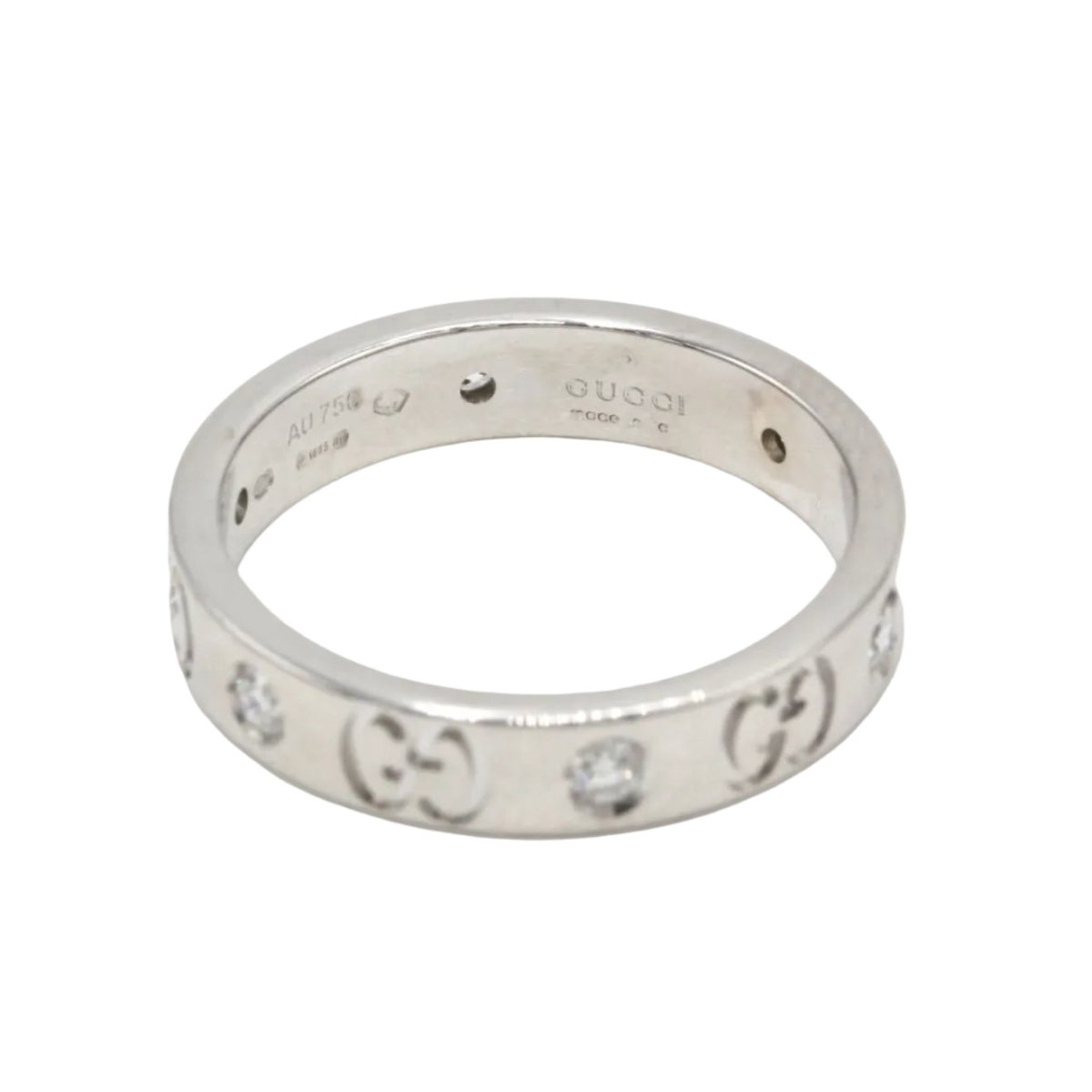 Bague GUCCI "Icon" en or blanc et diamants - Castafiore
