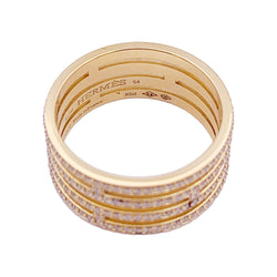 Bague Hermès, "Ariane", or rose, diamants. - Castafiore