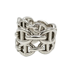 Bague HERMÈS "Chaîne d'ancre enchaînée" en argent - Castafiore