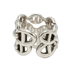 Bague HERMÈS "Chaîne d'ancre enchaînée" en argent - Castafiore