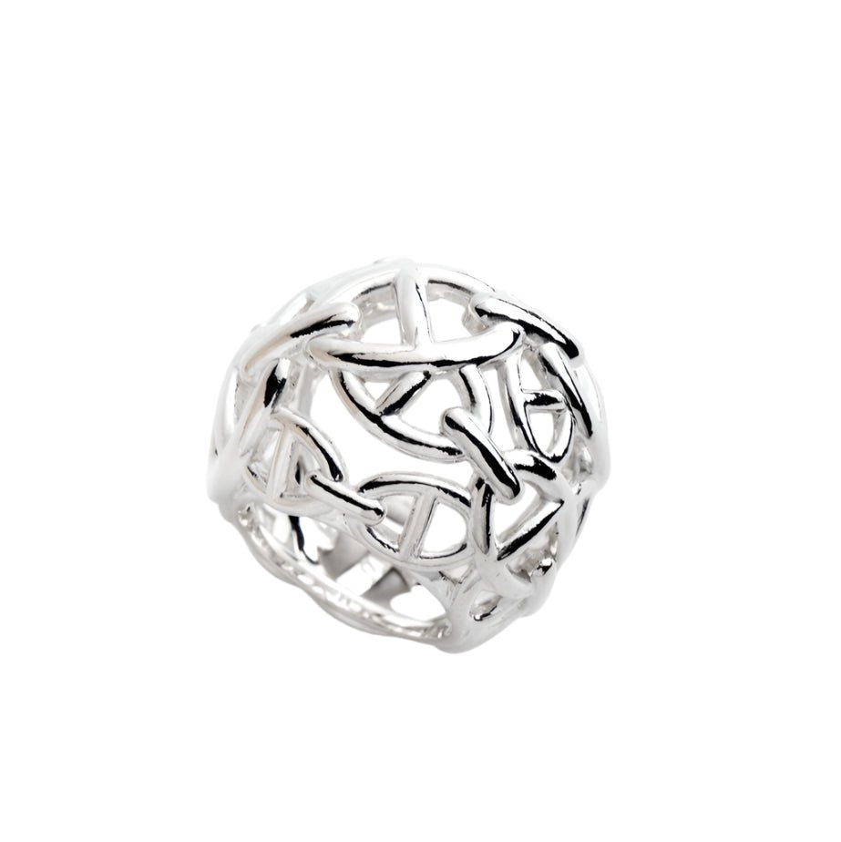Bague HERMÈS "Chaine d'Ancre Enchainée" en argent. - Castafiore