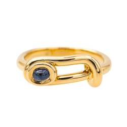Bague HERMÈS en or jaune et saphir - Castafiore