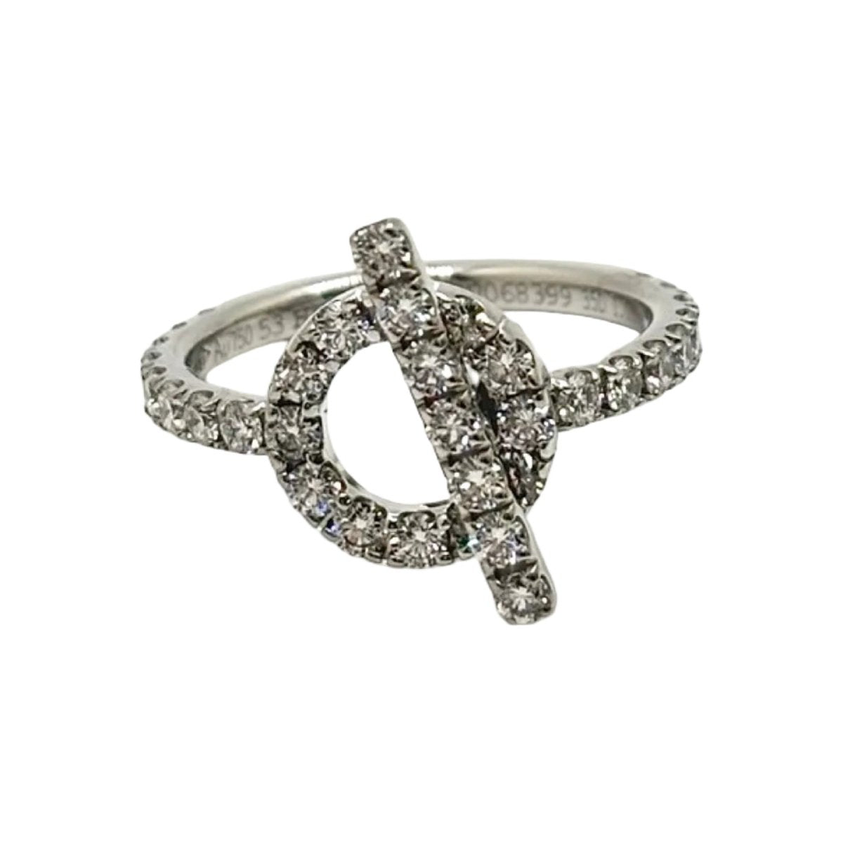 Bague HERMÈS "Finesse" en or blanc et diamants - Castafiore