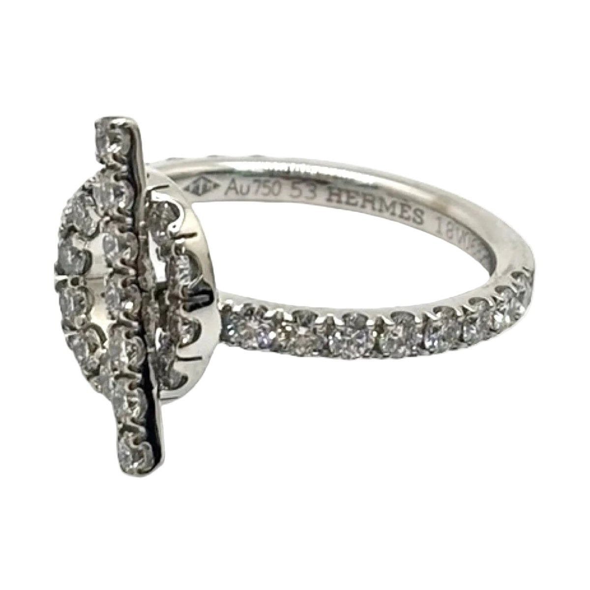Bague HERMÈS "Finesse" en or blanc et diamants - Castafiore