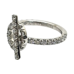 Bague HERMÈS "Finesse" en or blanc et diamants - Castafiore