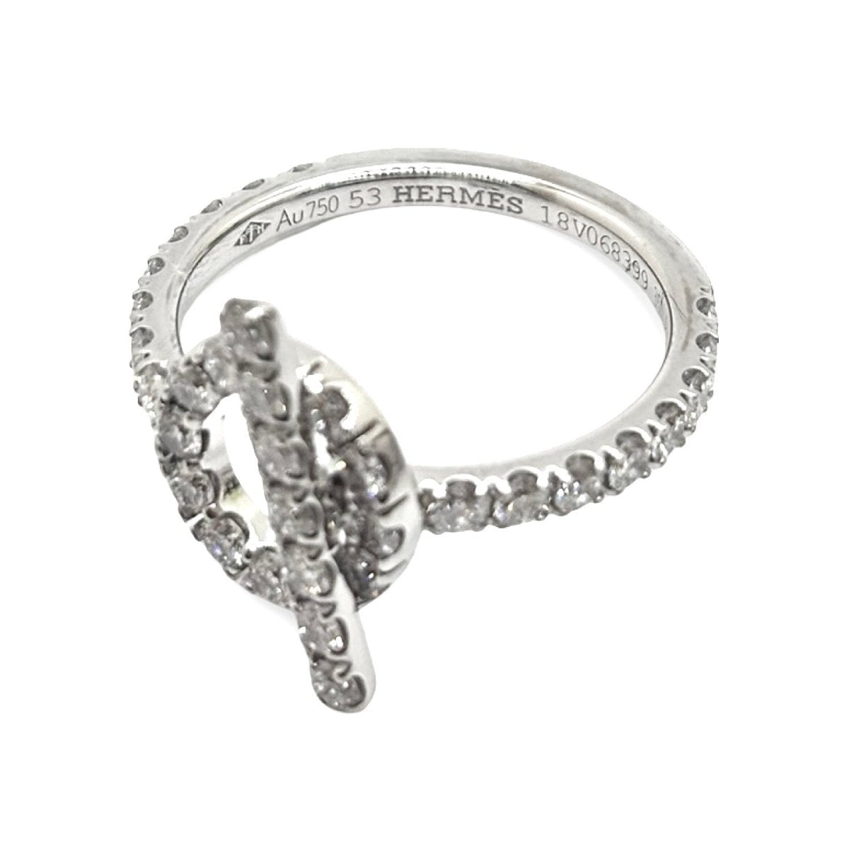 Bague HERMÈS "Finesse" en or blanc et diamants - Castafiore