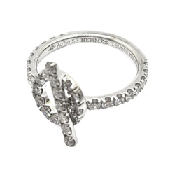 Bague HERMÈS "Finesse" en or blanc et diamants - Castafiore