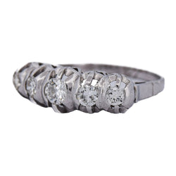 Bague Jarretière en or blanc et diamants - Castafiore