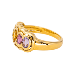 Bague Jarretière en or jaune, citrine, topaze, grenat, péridot et améthyste - Castafiore