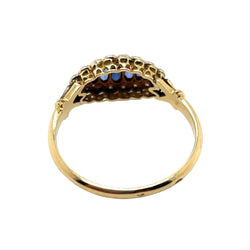 Bague Jarretière en or jaune, or blanc, saphirs et diamants - Castafiore