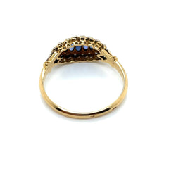 Bague Jarretière en or jaune, or blanc, saphirs et diamants - Castafiore