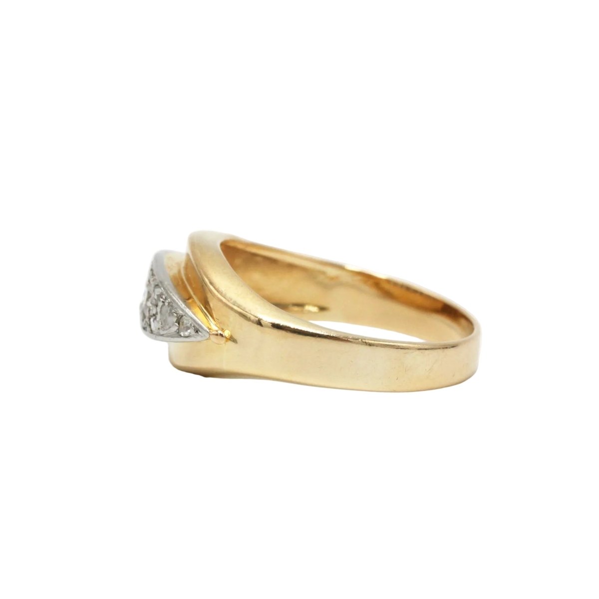 Bague Jarretière en or jaune, platine et diamants - Castafiore