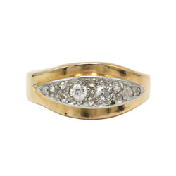 Bague Jarretière en or jaune, platine et diamants - Castafiore
