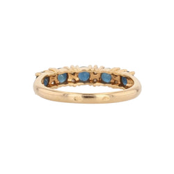 Bague Jarretière en or jaune, saphirs et diamants - Castafiore