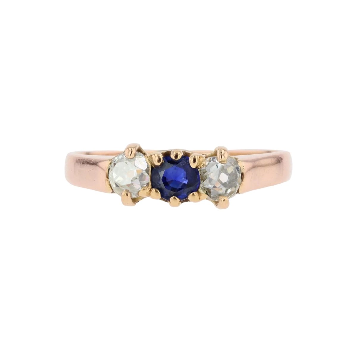 Bague Jarretière en or rose, saphir et diamants - Castafiore