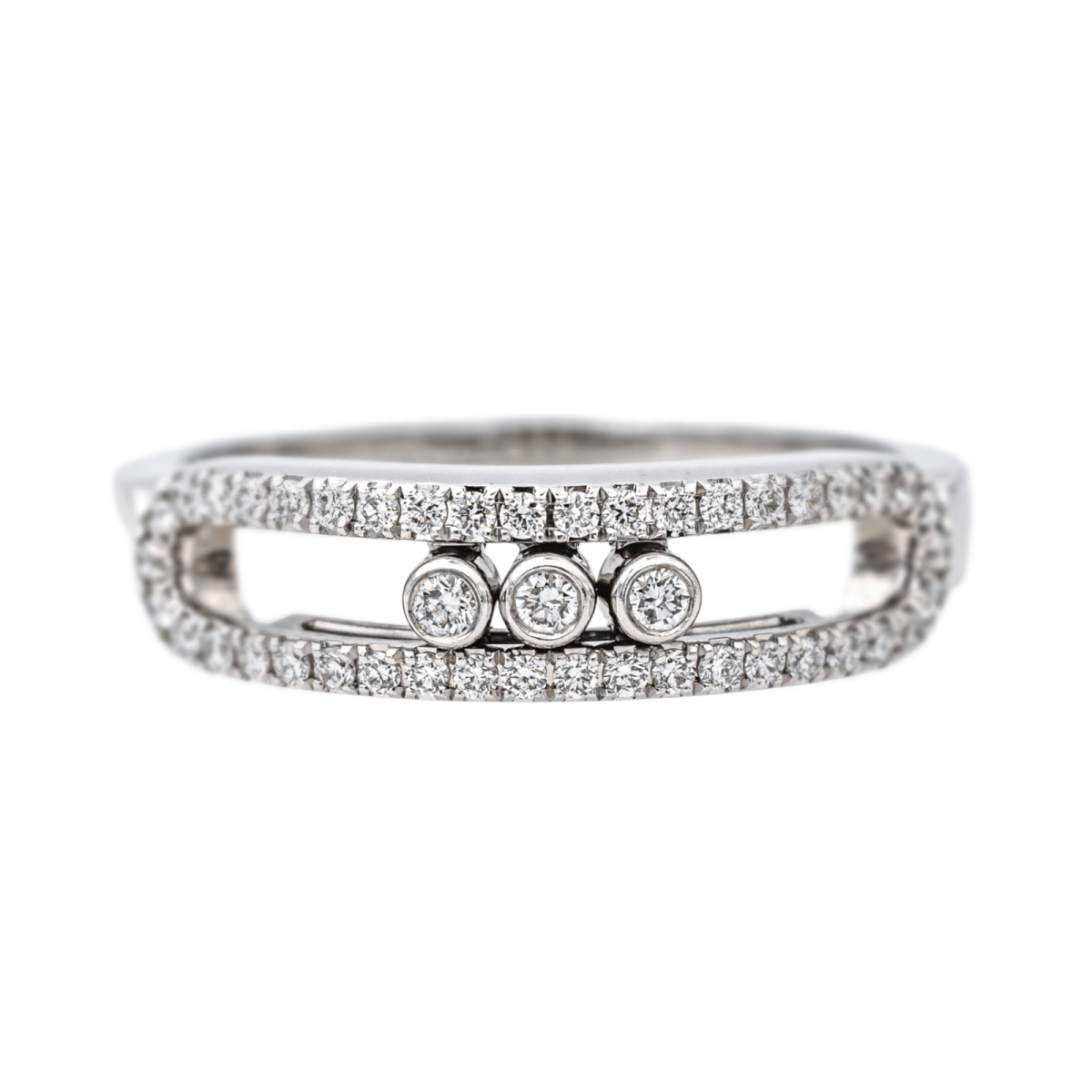 Bague Jarretière MESSIKA "Baby Move" en or blanc et diamants - Castafiore