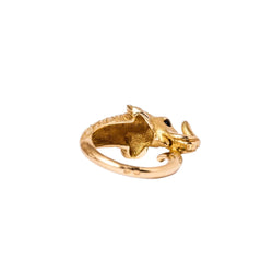 Bague JEAN ET PIERRE BELLIN Éléphant en or jaune et onyx - Castafiore