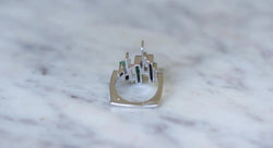 Bague Jean Vendôme Diamants et Emeraudes sur Or Blanc - Castafiore