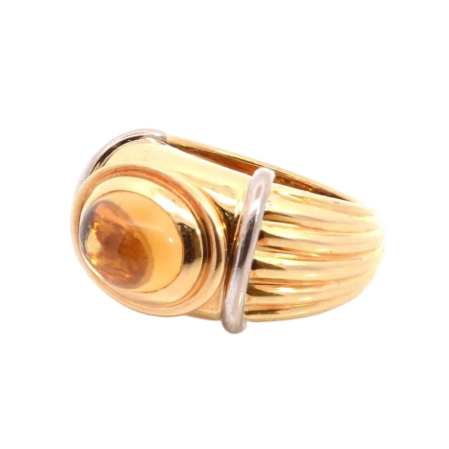 Bague Jonc BOUCHERON "Jaïpur" en or jaune et citrine - Castafiore