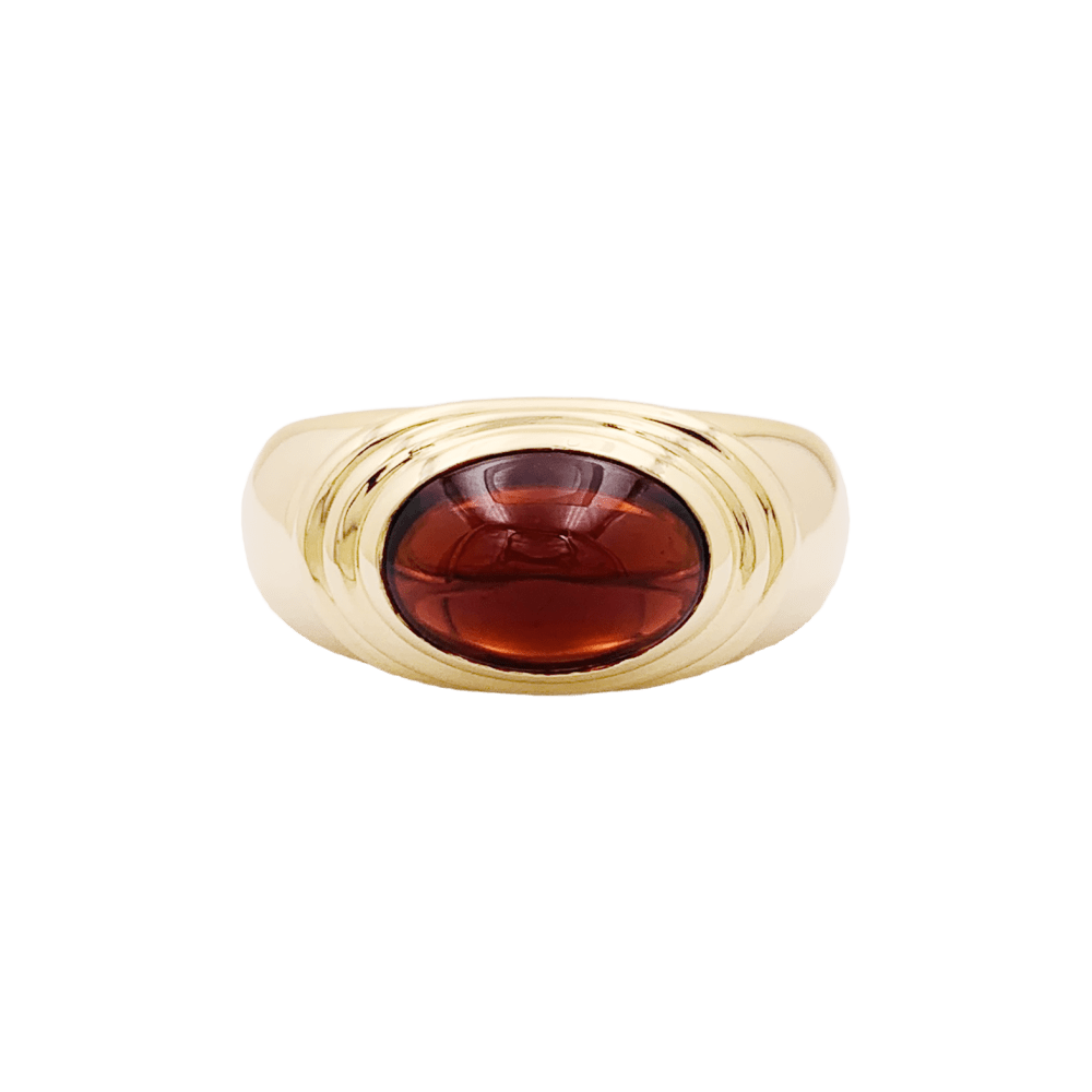 Bague Jonc BOUCHERON "Jaïpur" en or jaune et grenat - Castafiore