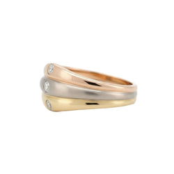 Bague Jonc CARTIER en or jaune, or blanc, or rose et diamants - Castafiore