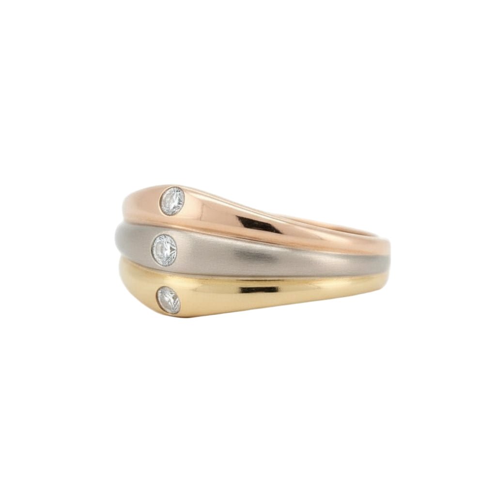 Bague Jonc CARTIER en or jaune, or blanc, or rose et diamants - Castafiore
