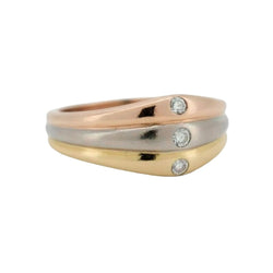 Bague Jonc CARTIER en or jaune, or blanc, or rose et diamants - Castafiore