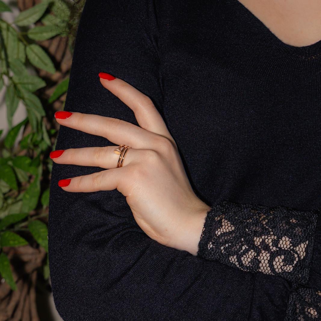 Bague Jonc CARTIER "Juste un clou double tour" en or rose et diamants - Castafiore