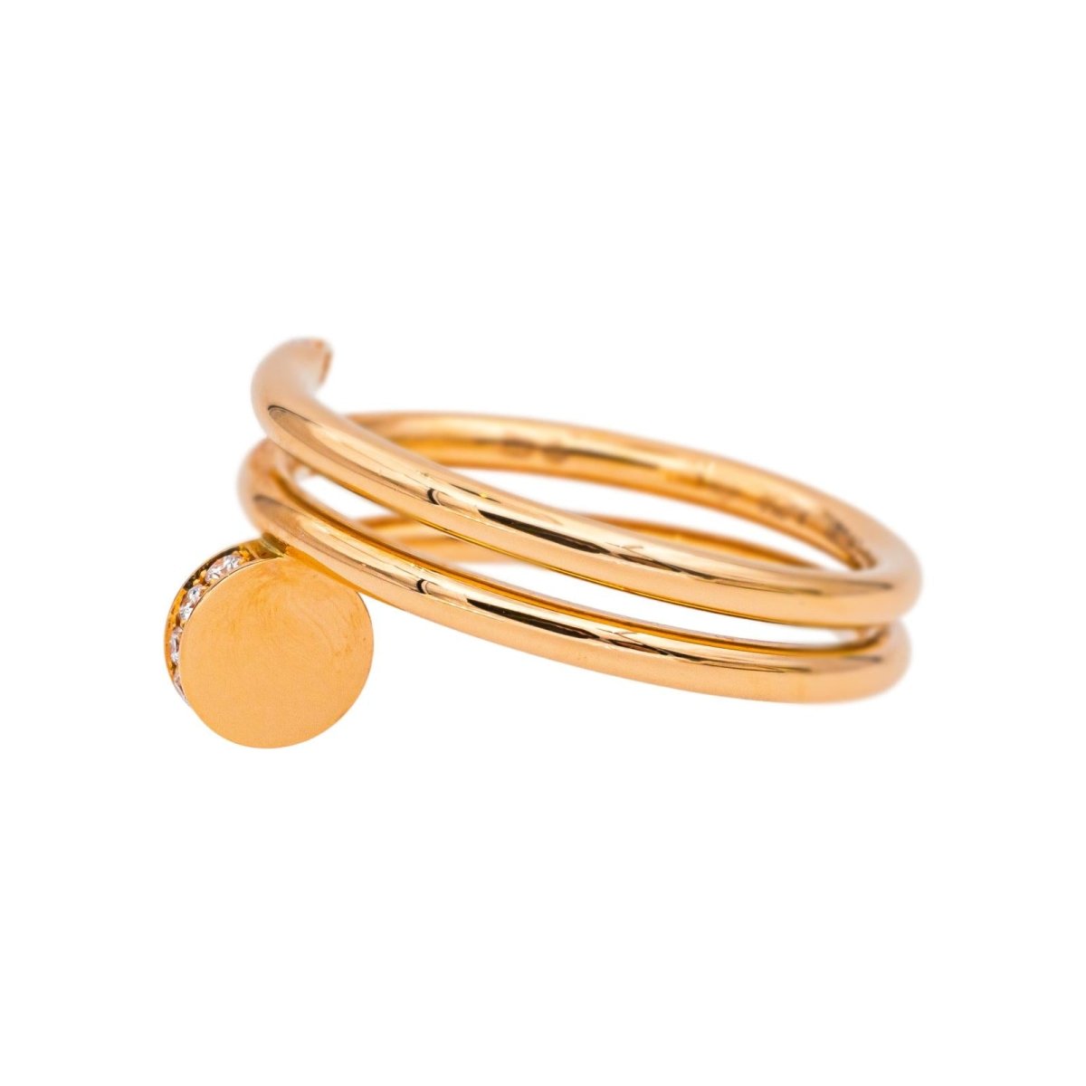 Bague Jonc CARTIER "Juste un clou double tour" en or rose et diamants - Castafiore