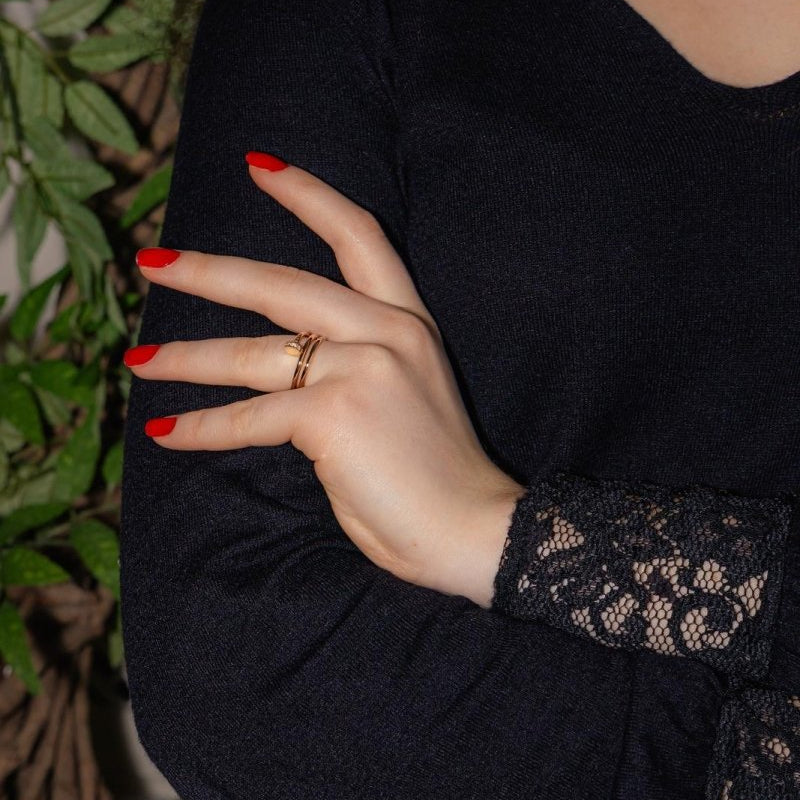 Bague Jonc CARTIER "Juste un clou double tour" en or rose et diamants - Castafiore