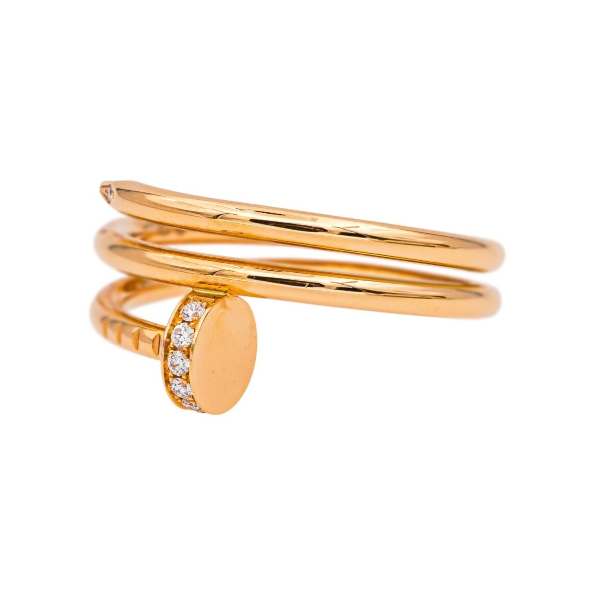 Bague Jonc CARTIER "Juste un clou double tour" en or rose et diamants - Castafiore