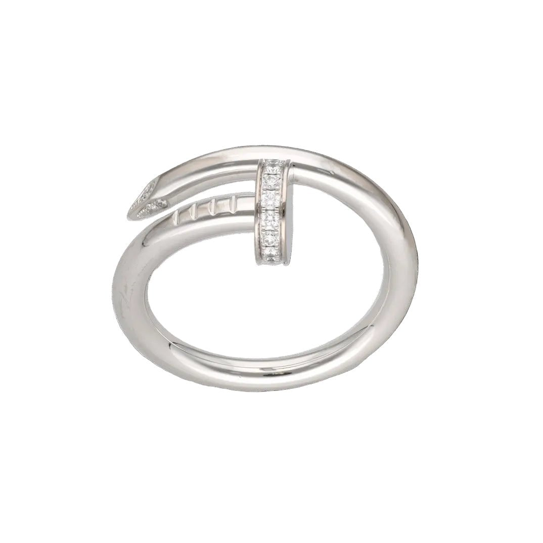 Bague Jonc CARTIER "Juste un clou" en or blanc et diamants - Castafiore