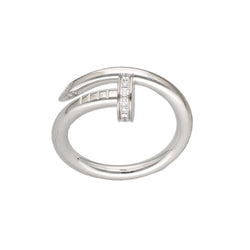 Bague Jonc CARTIER "Juste un clou" en or blanc et diamants - Castafiore