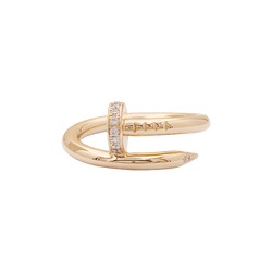 Bague Jonc CARTIER "Juste un Clou" en or rose et diamants - Castafiore