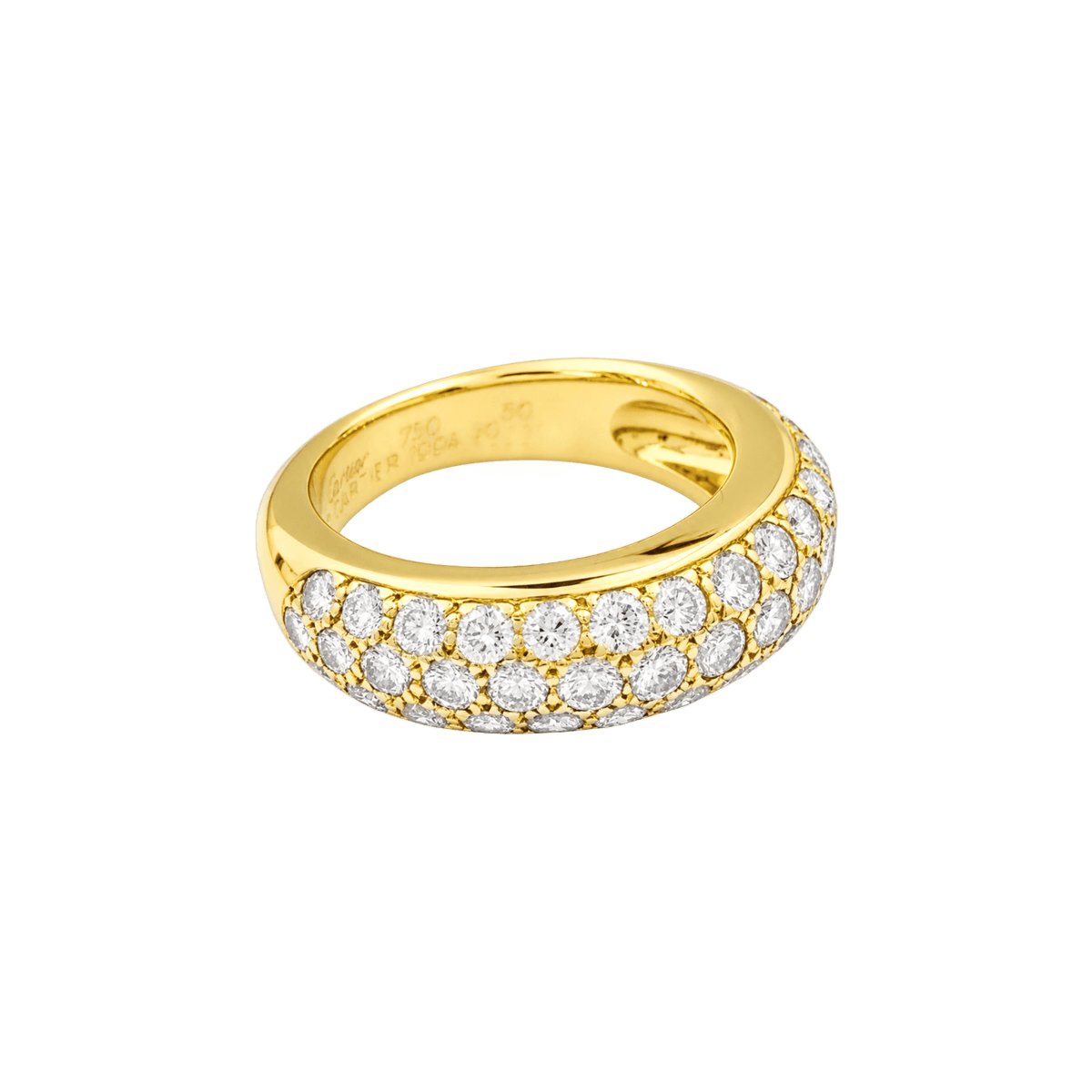 Bague Jonc CARTIER "Mimi" en or jaune et diamants - Castafiore