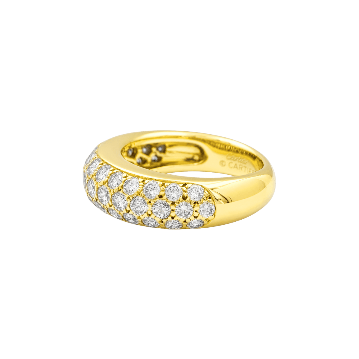 Bague Jonc CARTIER "Mimi" en or jaune et diamants - Castafiore