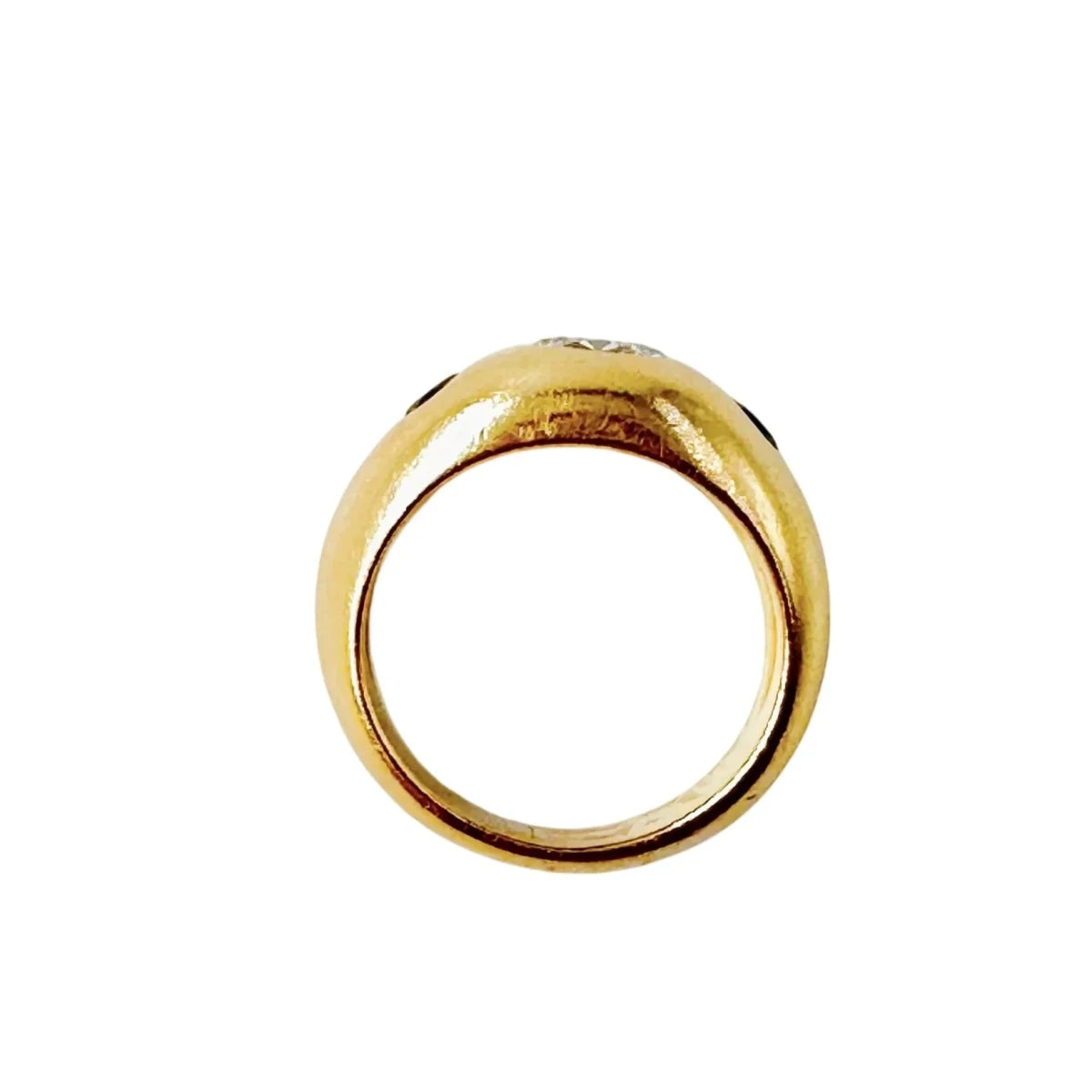 Bague Jonc CHAUMET en or jaune, saphirs et diamant - Castafiore